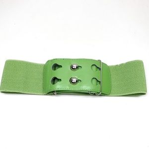 Green Thick Silver Bobble Belt